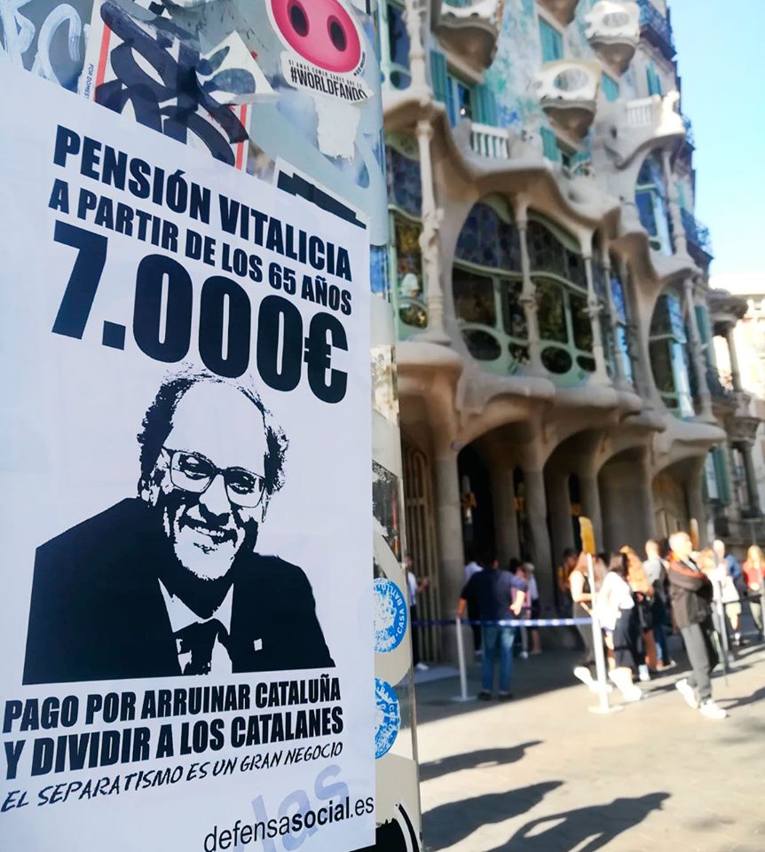 Quim Torra cobrará una pensión vitalicia de 7000 euros mensuales, soloparruinar Cataluña y dividir a los catalanes. El separatismo es un gran negocio
